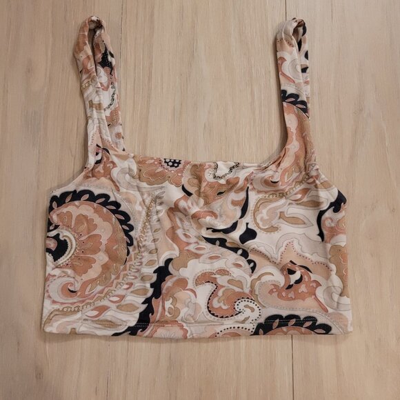 WILFRED | Aritzia Vacay Cropped Tank Top Paisley | Sz. M - Picture 6 of 10